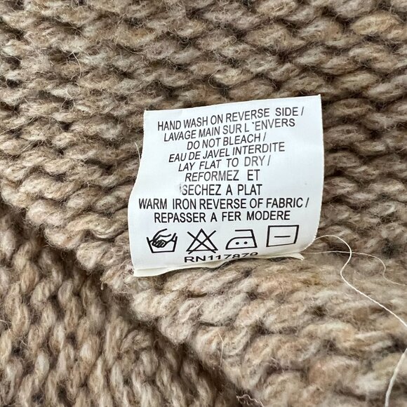 MANOUSH Cardigan Size L Large Beige Tan Hand Knit Sweater Wool Button RARE - Picture 7 of 7